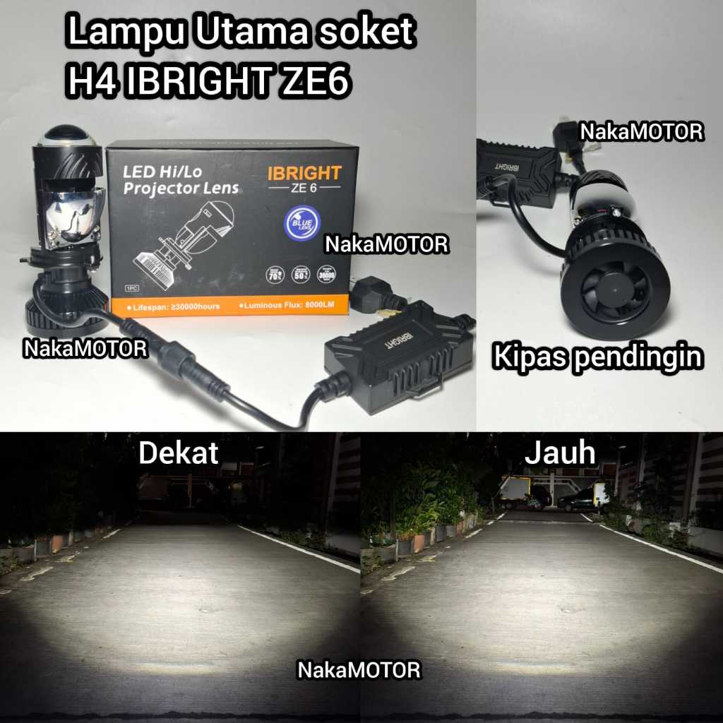 IBRIGHT Lampu Utama Biled Mini Projie ZE6 High Beam Selenoid