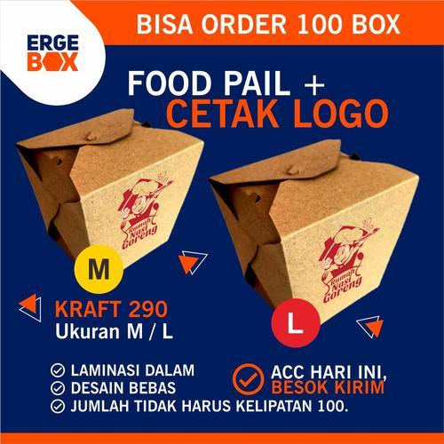 

FOOD PAIL PAPER LUNCH BOX KOTAK MAKAN DUS COKLAT KRAFT MEDIUM LARGE - - Foodpail M