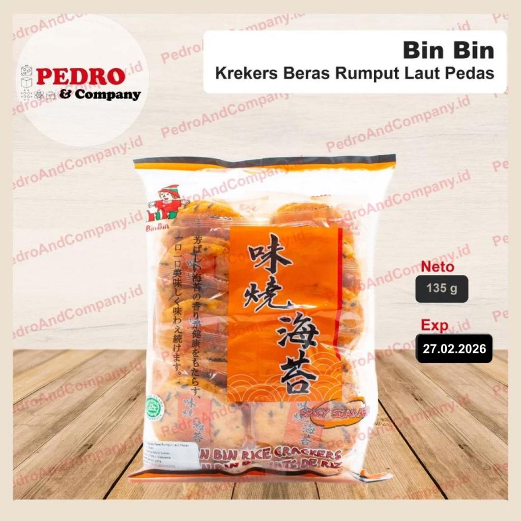 

Bin bin rice crackers spicy seaweed 135 gram - snack beras