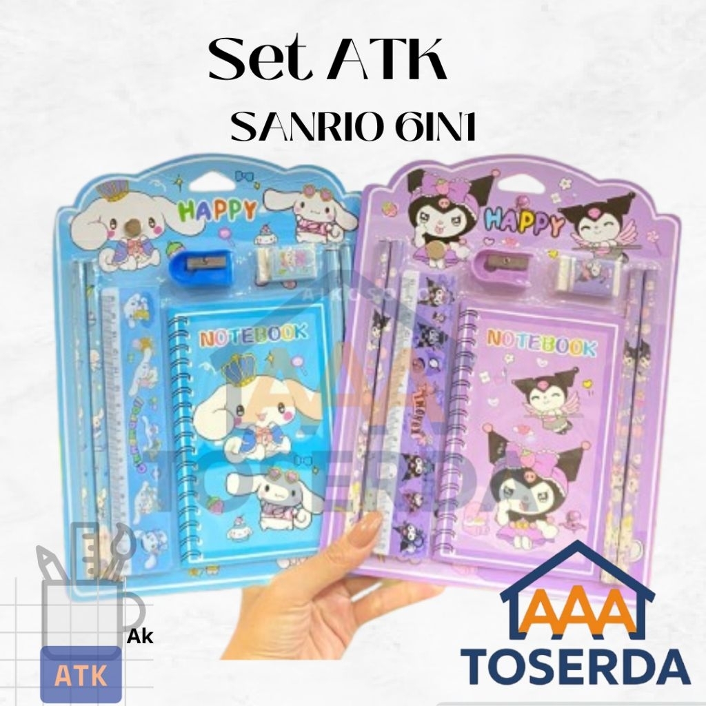 

AAA Toserda | Set Alat Tulis Sanrio Kuromi Cinnamoroll | Notebook Pensil Penggaris Rautan Anak Sekolah