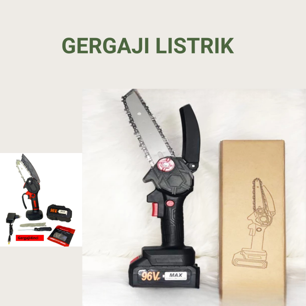 Gergaji Listrik Mini 6 Inch CHAINSAW Portable Gergaji Mesin Pemotong Kayu Mini serbaguna Murah