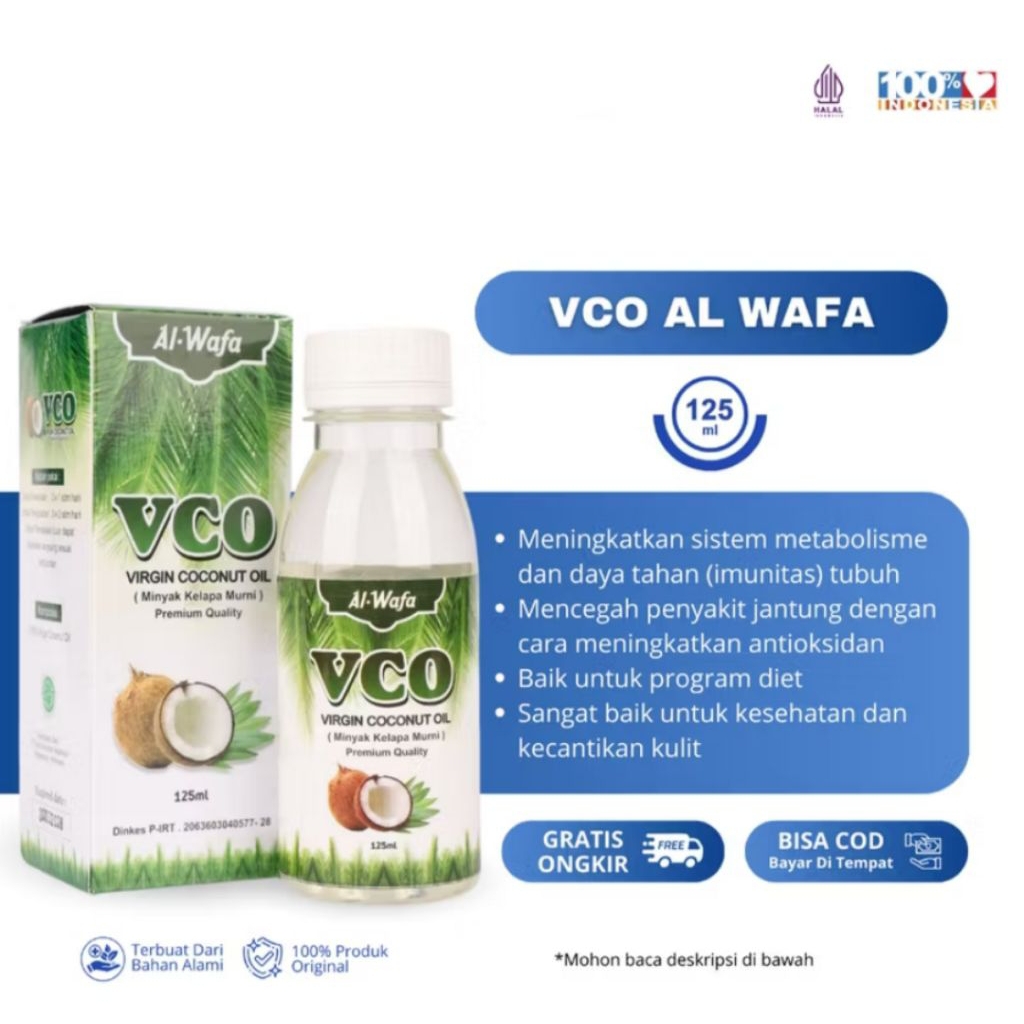 

Minyak Kelapa Murni VCO Al Wafa 125ml Virgin Coconut Oil