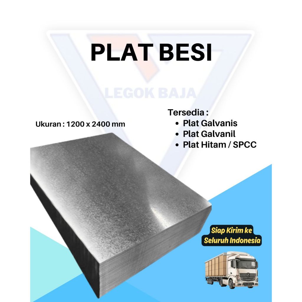 PLAT GALVANIS LEMBARAN KETEBALAN 1 MM UKURAN 1200 x 2400 MM