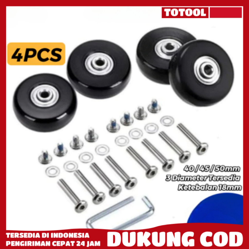 40 /45 /50mm Roda Koper 4 PCS Pengganti Roda Karet untuk Koper Roda Koper Karet Pengganti- Roda Kare