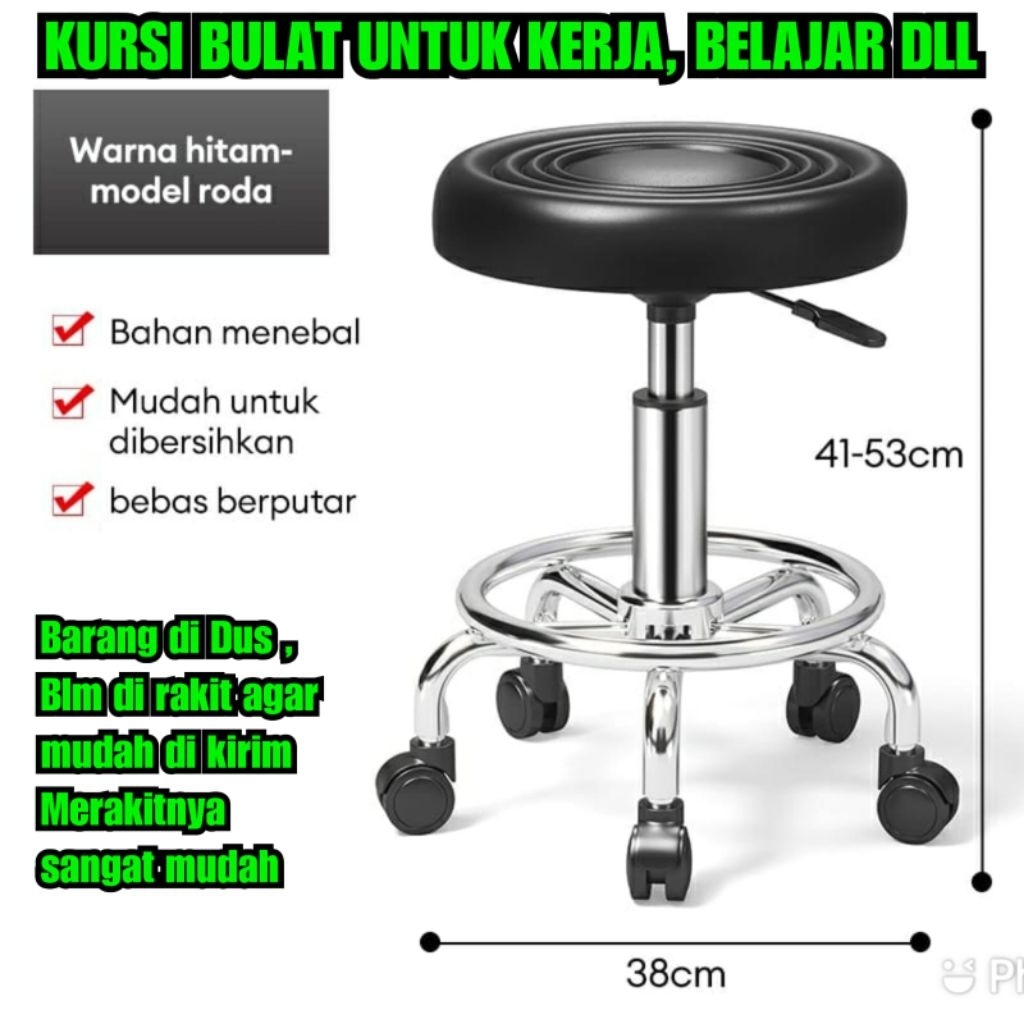 kursi kerja praktis kursi bulat tanpa sandaran Kursi Putar tanpa sandaran kursi bar kursi bulat besi