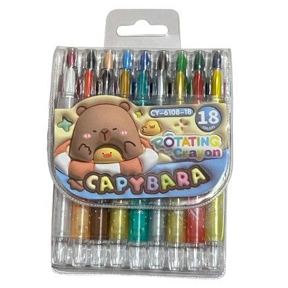 

CRAYON PUTAR CAPYBARA18 WARNA CY-6108-18 / CRAYON WARNA WARNI / CRAYON SET / STIK LUKISAN / ALAT MEWARNAI / CRAYON 18 PCS / CRAYON KARAKTER PUTAR
