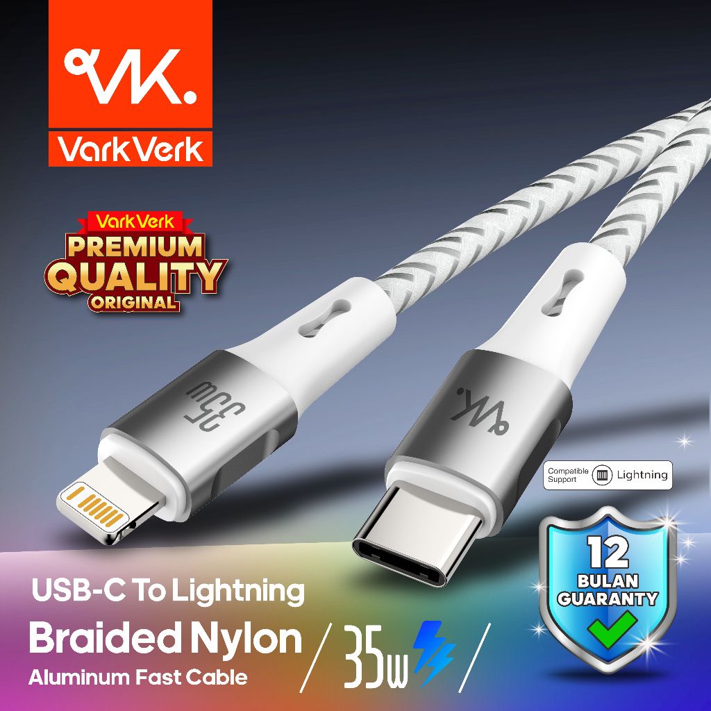 VarkVerk (C03) 3m 4m Kabel Data Pengisian Cepat Nilon Jalinan Paduan Aluminium Type C ke Type C &