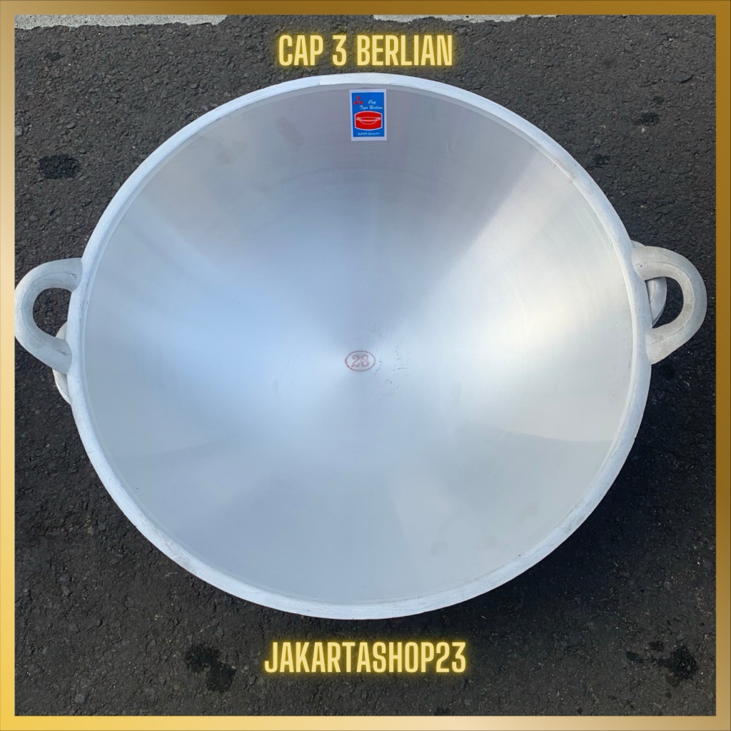 CAP TIGA BERLIAN Wajan Kuali Penggorengan Besar Jumbo No 28 Wajan Cor Aluminium Anti Lengket