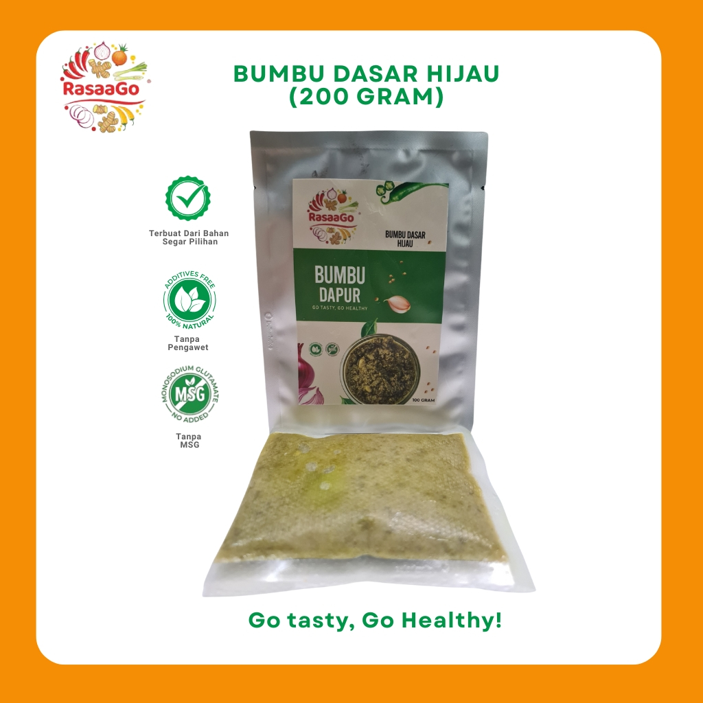 

Bumbu Dasar Hijau Rasaago 200gr | Non MSG & Pengawet | Halal | Bumbu Masak Instan Fresh