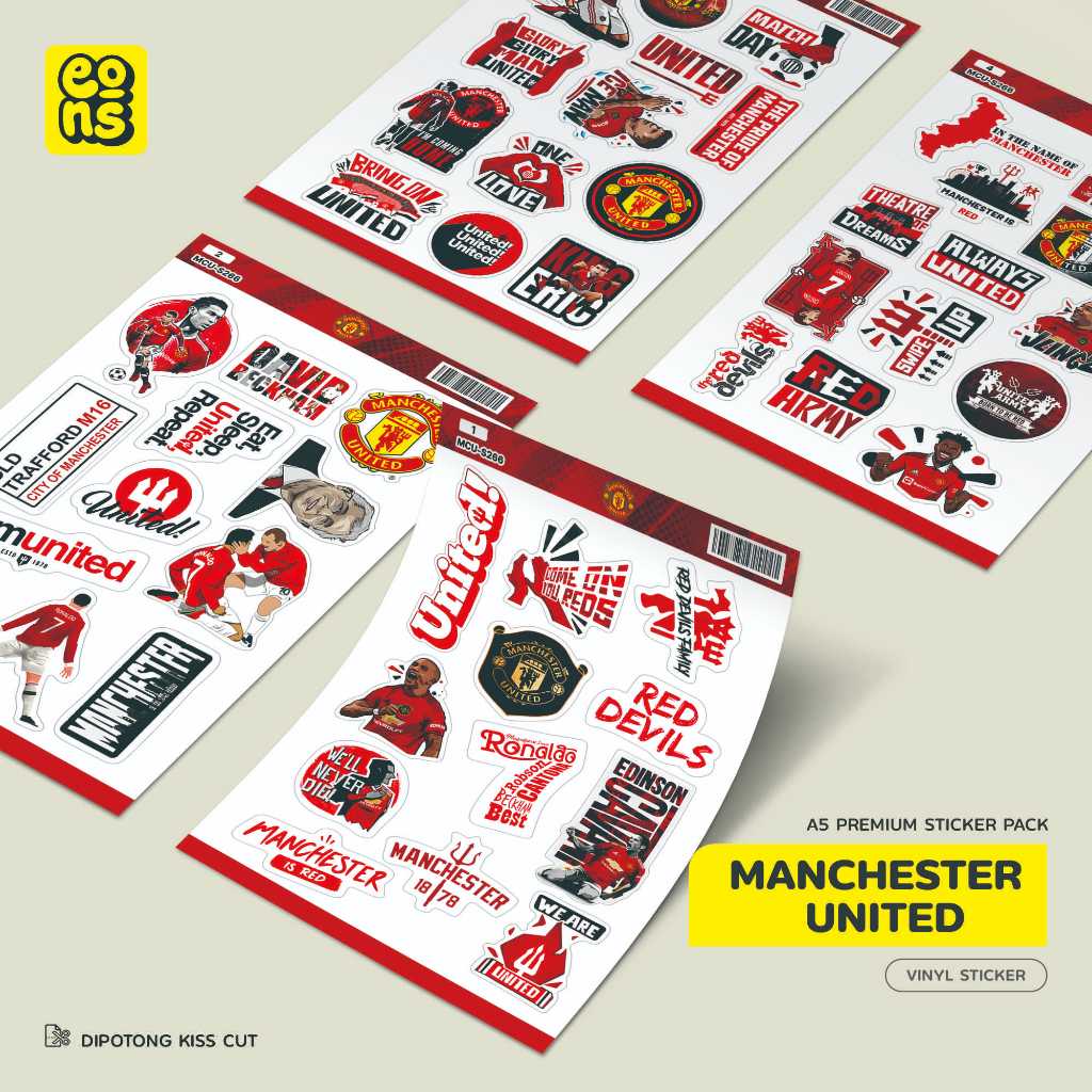 

Stiker Pack MANCHASTER UNITED Waterproof Aesthetic- untuk Laptop, Motor, dan Helm - Paper Stationery