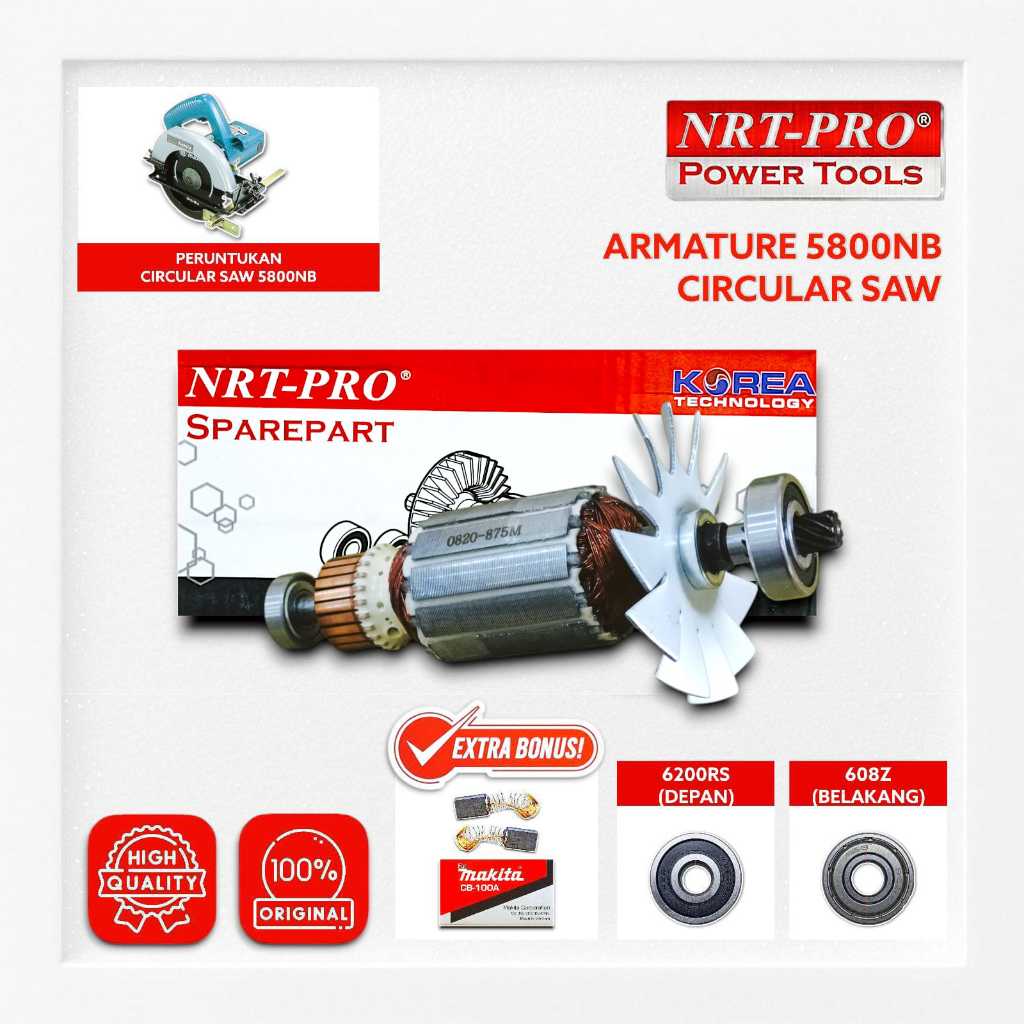 SPAREPART Armature Circular Saw NRT-PRO 5800NB 8 Inch Armature Angker Mesin Circular Saw 7 Inch 2600