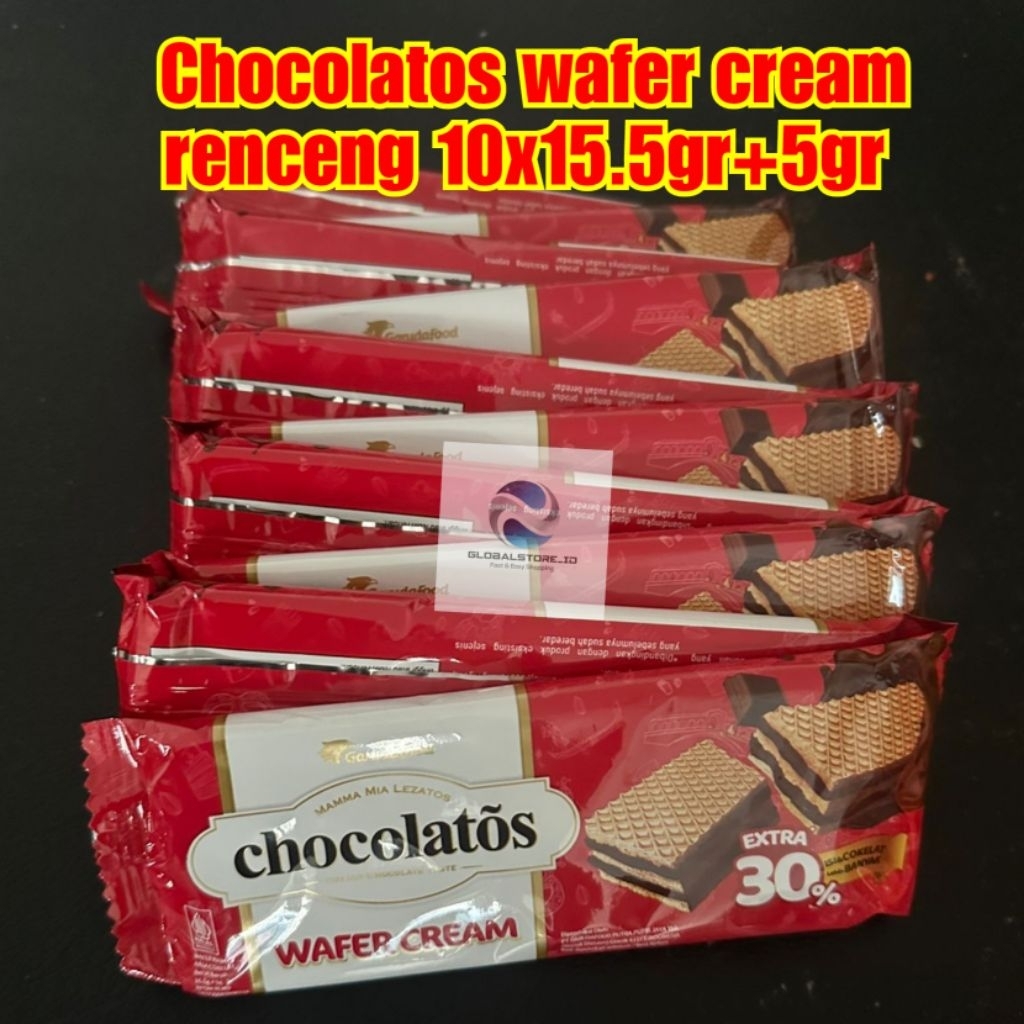 

Chocolatos wafer cream coklat 10x19gr