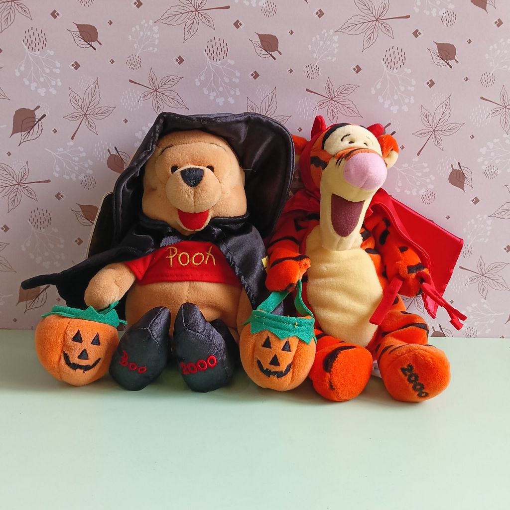 Winnie the Pooh Tigger Disney Vintage Halloween Mini Bean Bag Plush Dolls Boneka Collectible Toys