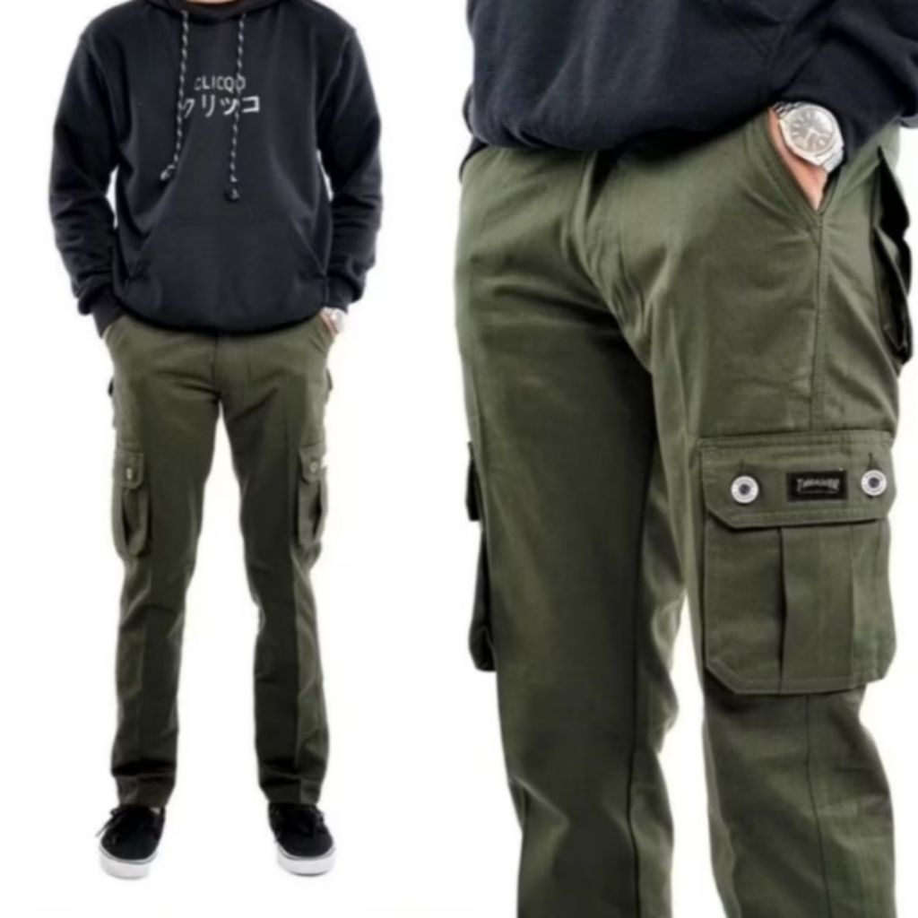 Celana Cargo Panjang Pria Premium American Drill