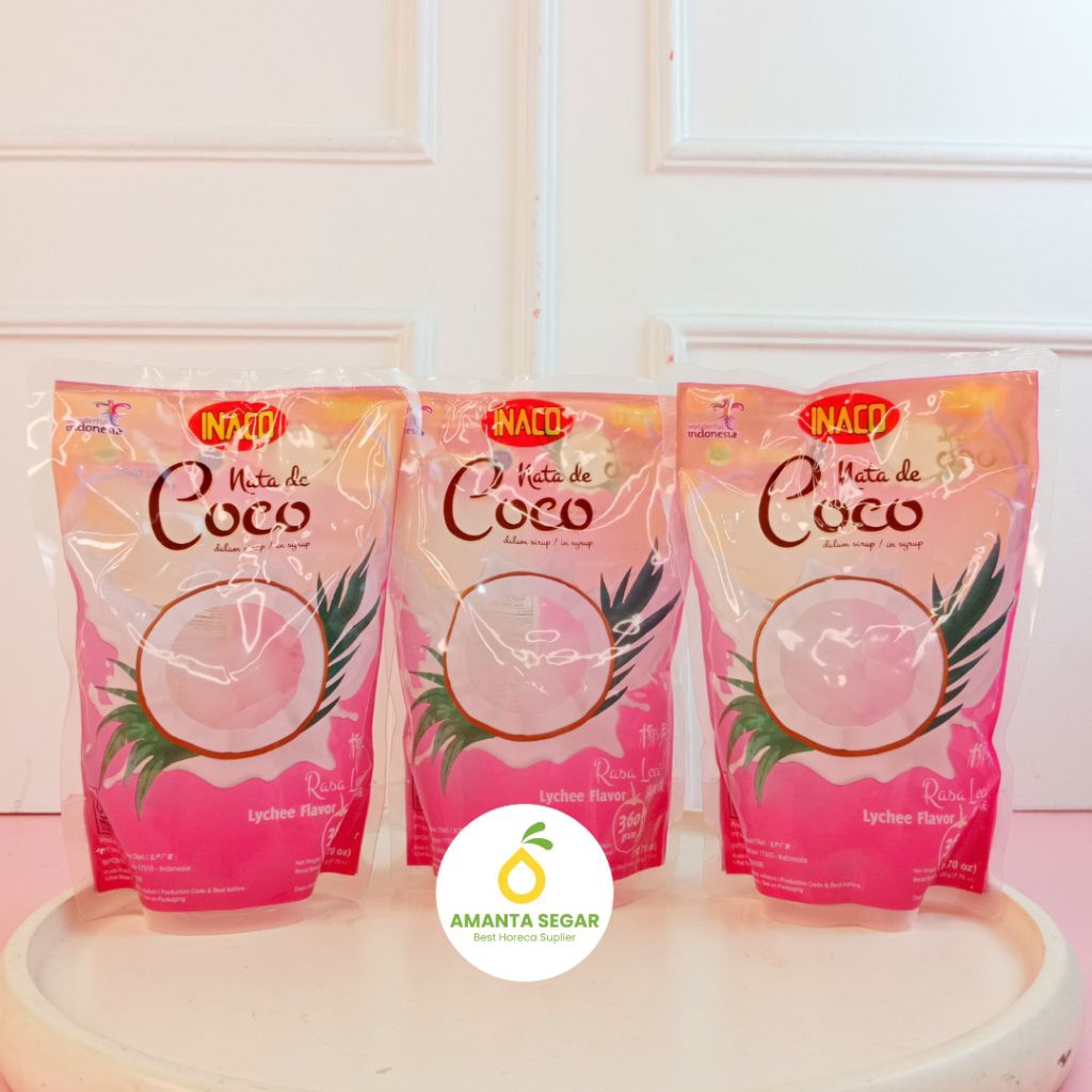 

Amanta Segar | Inaco Nata De Coco | Inaco Nata De Coco 360 Gram Lychee Flavor | Inaco Nata De Coco Lychee flavor | Inaco Nata De Coco Lychee Pouch 360 Gram | Nata De Coco Lychee | Nata De Coco Berkualitas