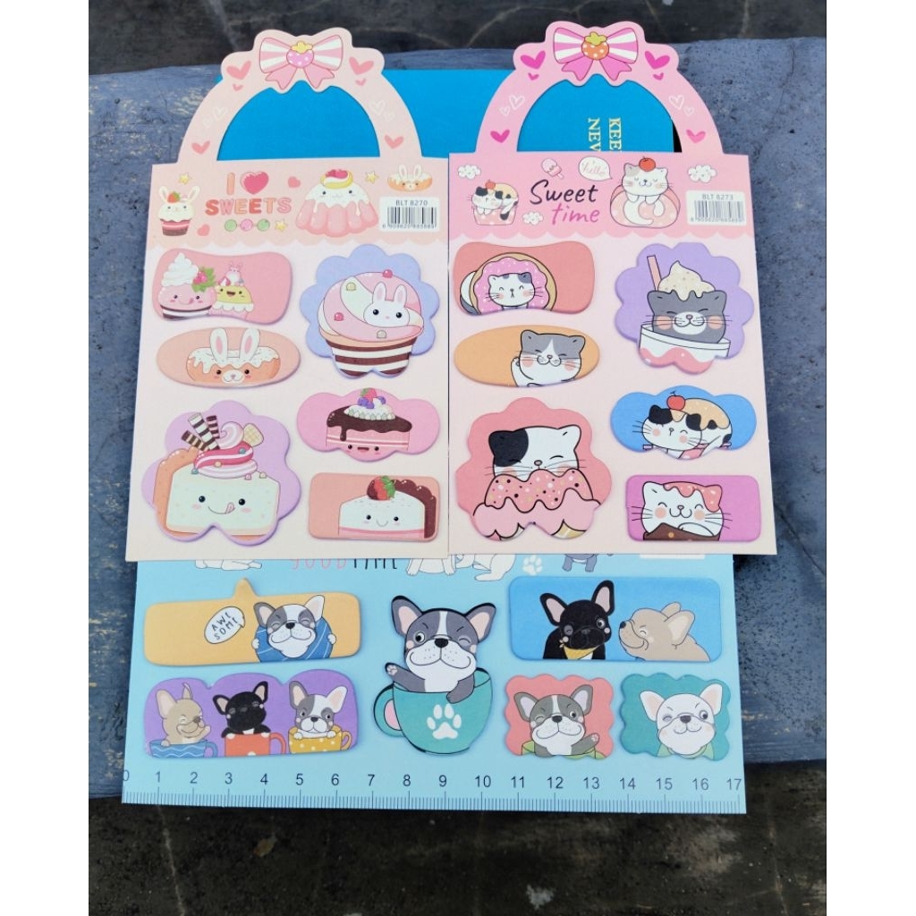 

Sticky notes kucing lucu pembatas buku memo tempel kelinci
