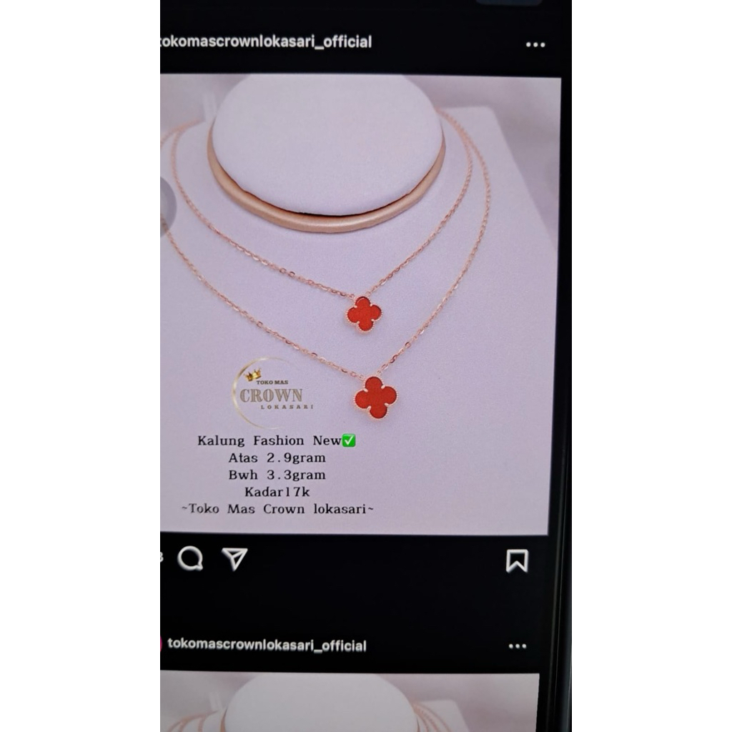 KALUNG FASHION SATU SET LIONTIN MODEL VC NEW ROSE GOLD
