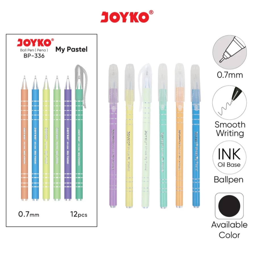 

[12 pcs] Joyko - Ball Pen Pulpen Pena BP-336 My Pastel 0.7 mm
