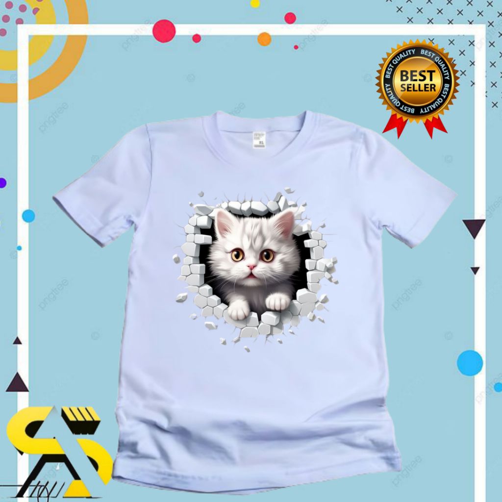 BAJU ANAK KAOS ATASAN ANAK KUCING RAS MINUET PERSIA