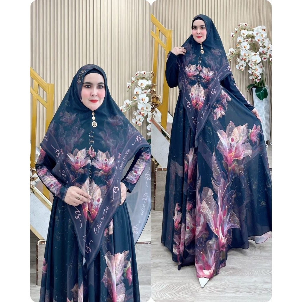 Gamis natasya series set khimar bu charisa