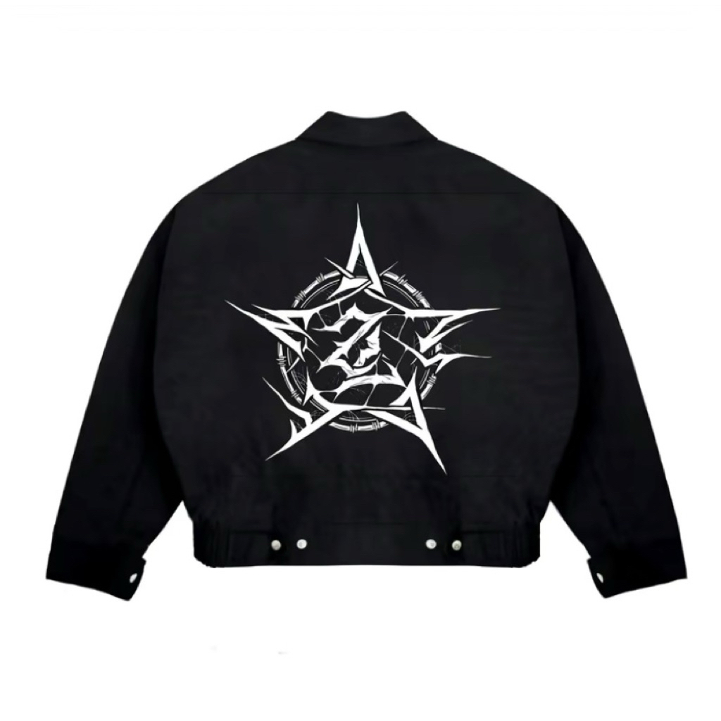 CropJaket The Black spider star Z white