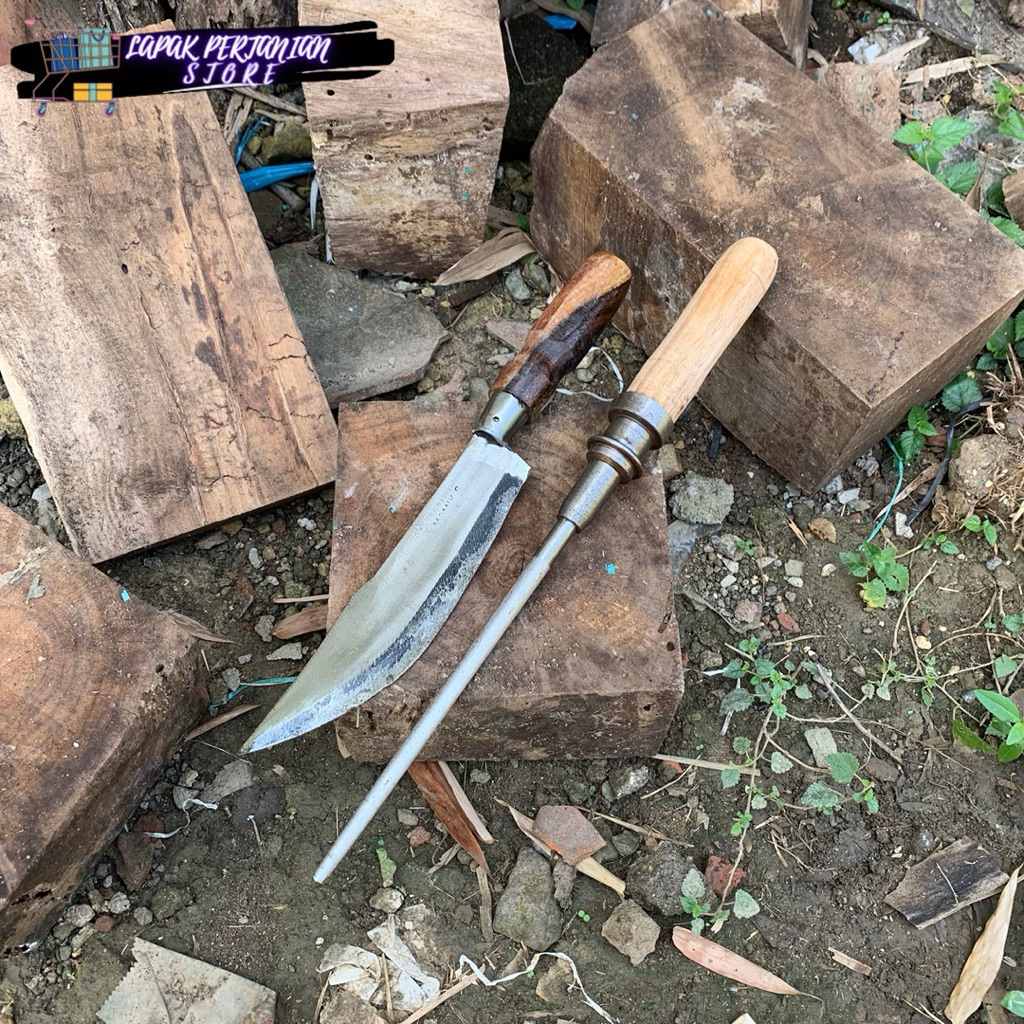 Pisau Daging Kualitas Super Tajam Free Pengasah Pisau Stik Asah - Pisau Dapur Serbaguna Potong Buah 