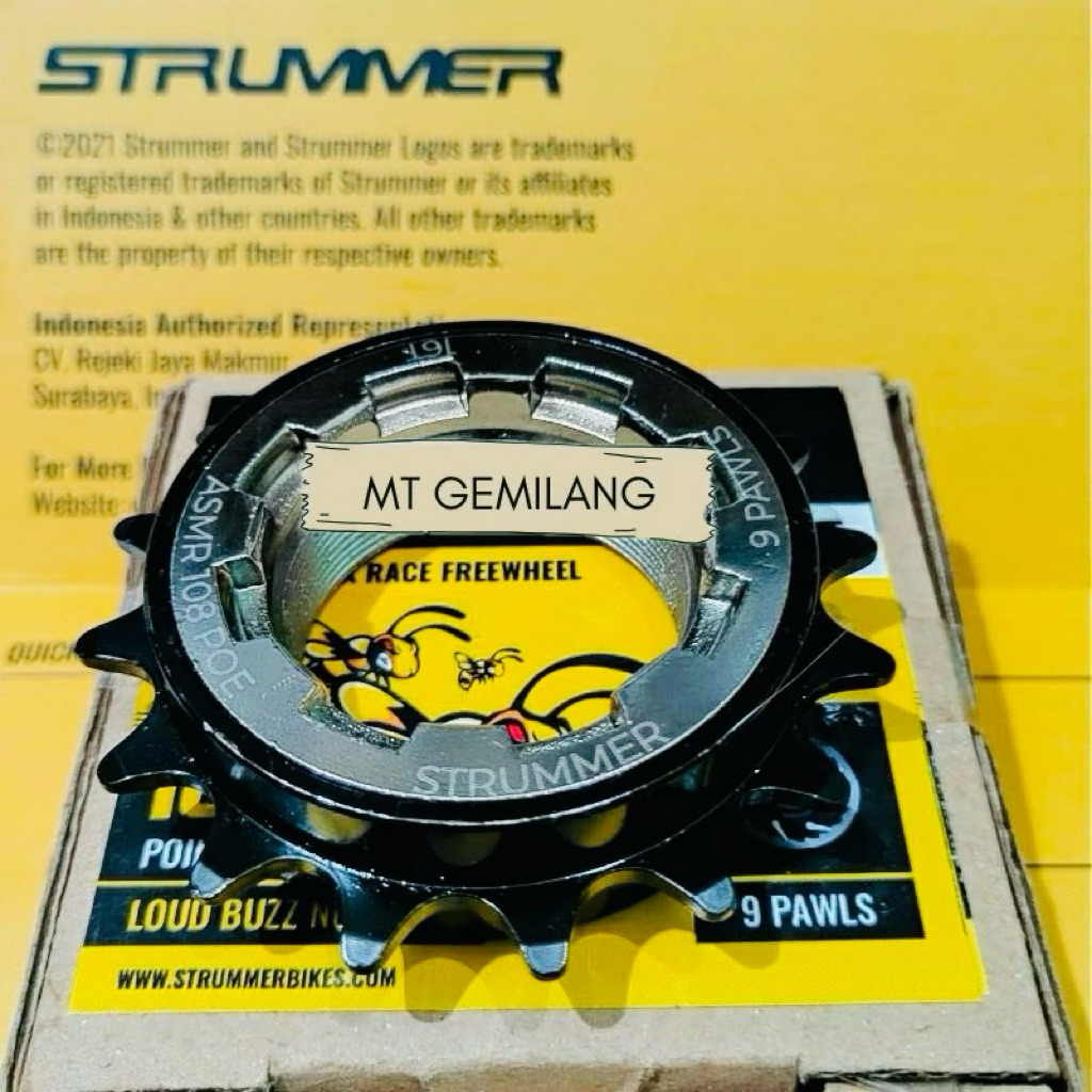 Freewheel Strummer ASMR 16T 1 Single Speed 9 Pawl 108 POE 16 T Gear Belakang Sepeda BMX Mini Free Wh