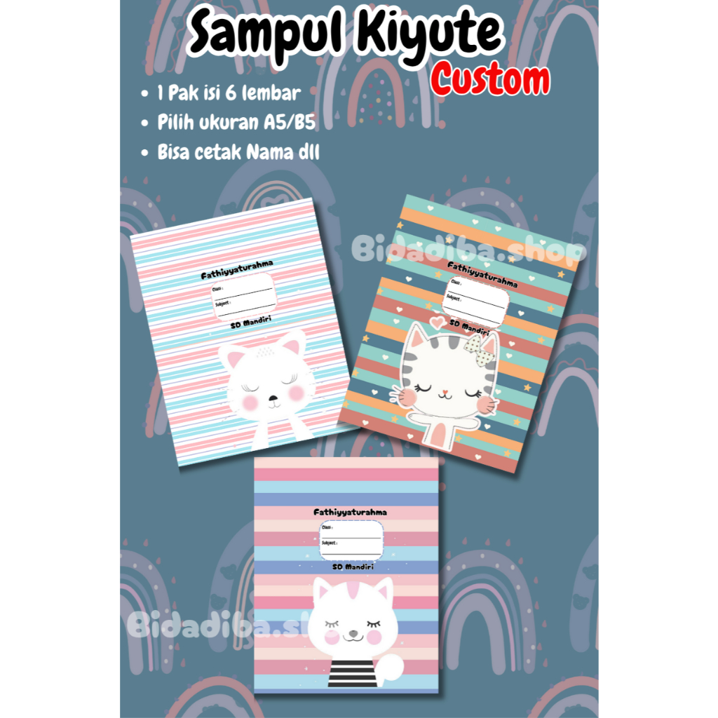 

6PCS Sampul Buku CUSTOM NAMA Bigboss Sidu / Sampul Buku Aestetik / Sampul Buku Campus / Sampul Buku Unik