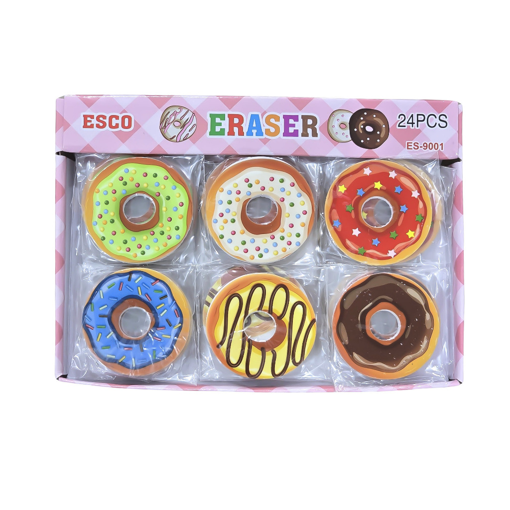 

1 BOX / 24 Pcs Eraser Karakter Donut ES-9001