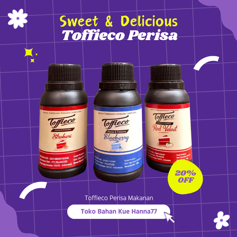 

Toffieco Pasta Perisa Makanan 100ml – Perisa Cair Aneka Rasa untuk Kue, Roti, dan Minuman Hanna77