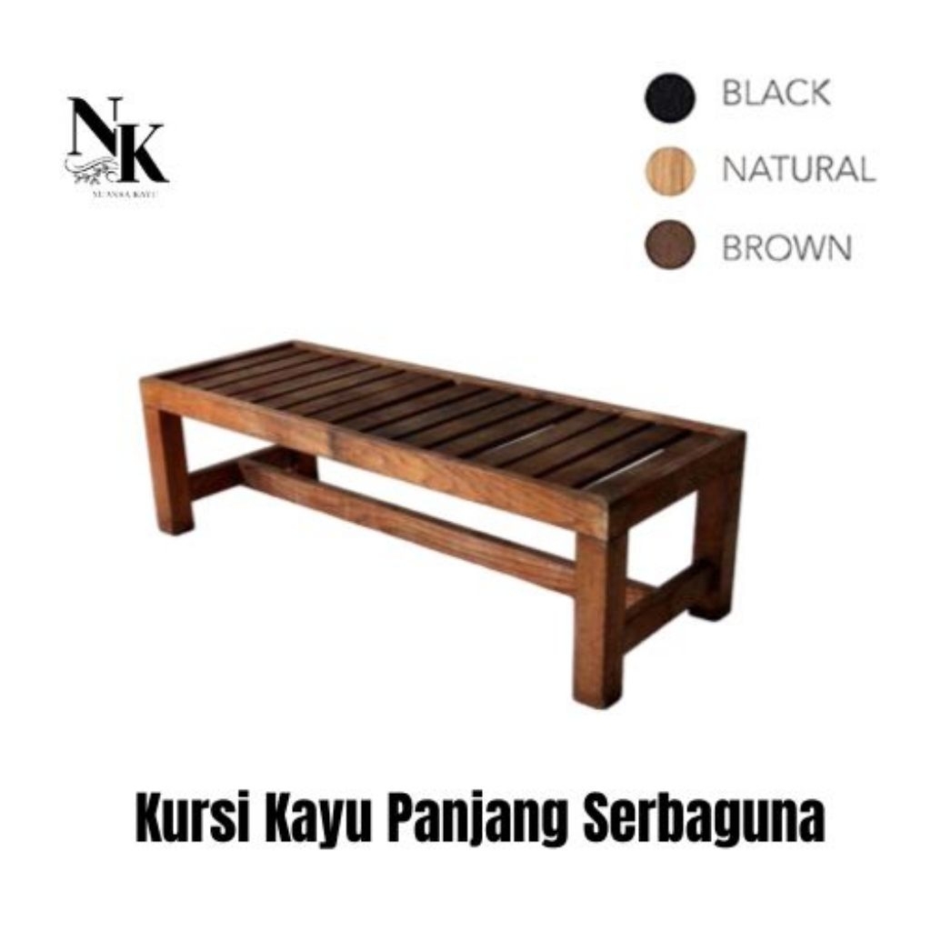 Kursi Kayu Serbaguna/ Kursi Panjang/ Kursi Taman Minimalis Jati Belanda