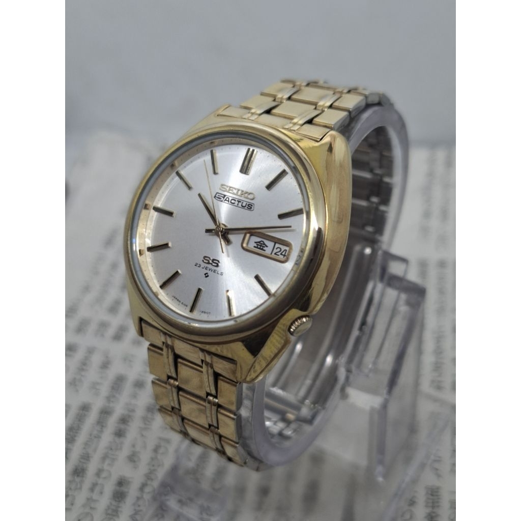 Jam Tangan Vintage Original Siap Pakai Seiko 5 Actus SS 6106-8670 Warna Gold JDM