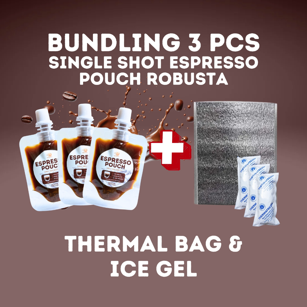 

QUIKOPI Bundling 3 Pcs Espresso Pouch Single Shot Robusta Concentrated 100% konsentrasi Murni 25 ML