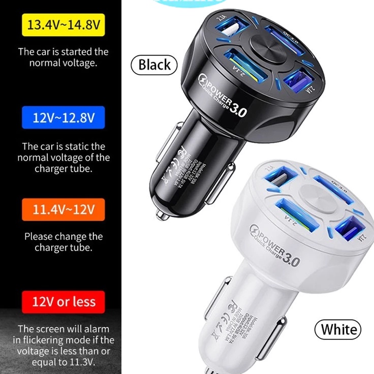 Terjangkau  45in1 Car Charger Quick Charging 3 Fast Charging Charger Mobil 4 Ports Charger Car