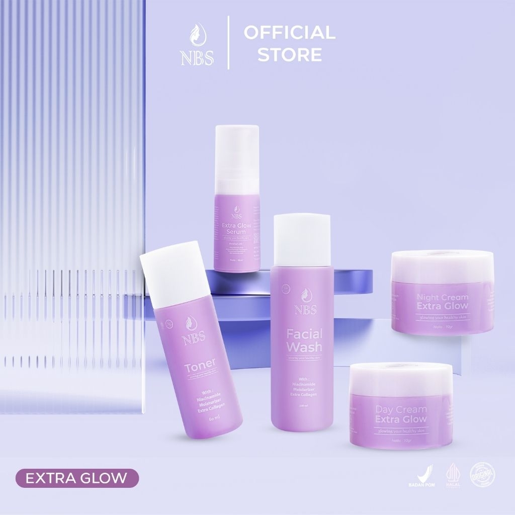 NBS PAKET EXTRA GLOW (Facial wash,Toner,Serum,Day cream,Night cream)