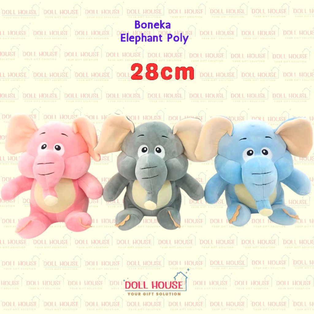 Boneka Gajah Soft Lembut / Boneka Elephant Soft Spandek / Boneka Gajah Belalai / Boneka Bona