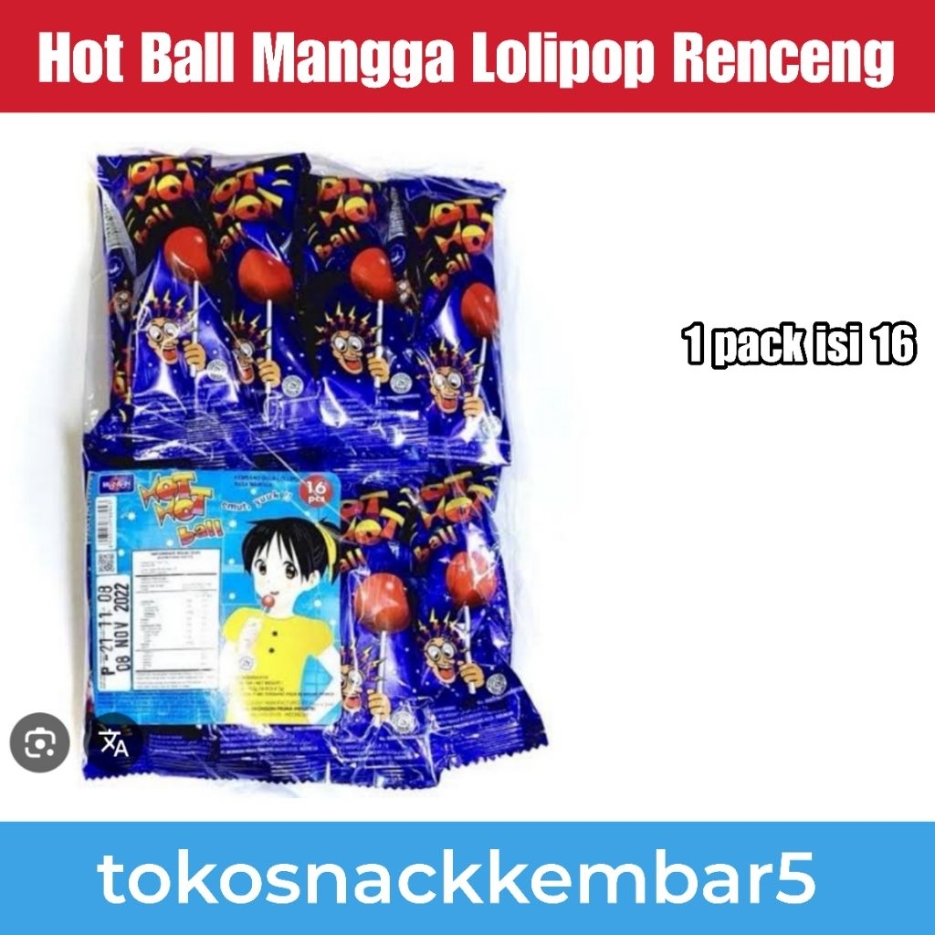 

Hot Bal Mangga HBM Hothot lolipop permen kaki lolipop pack isi 16
