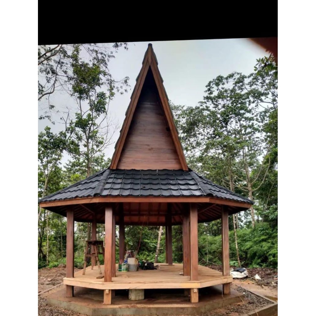 Gazebo kayu jati,gazebo minimalis kayu jati jepara,