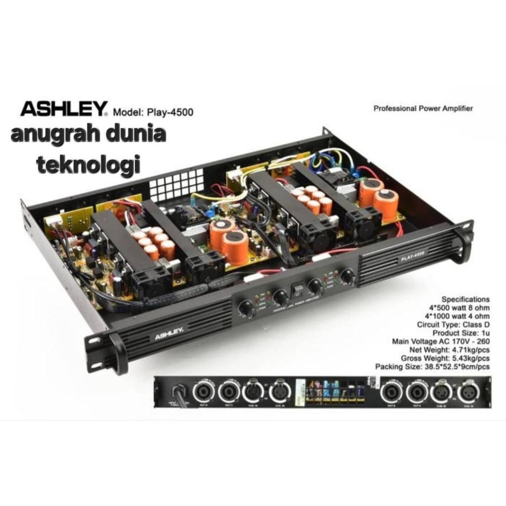 Power Ashley Play 4500 Original Amplifier 4 Channel Class D