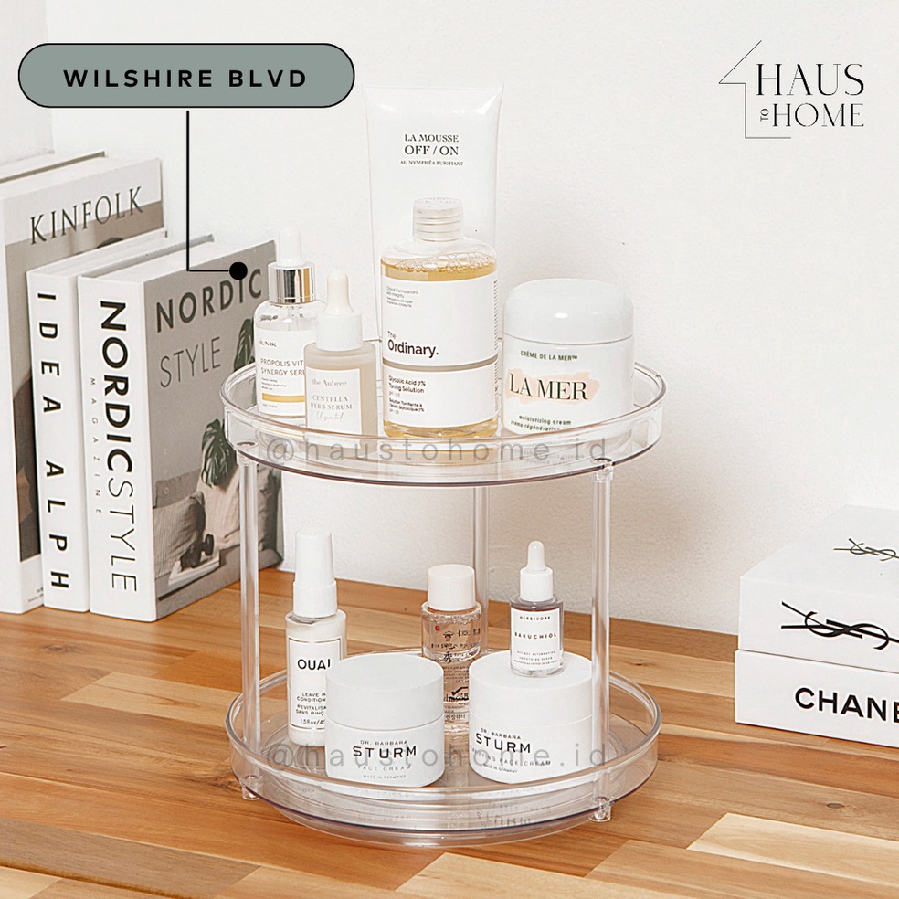 KODE R7R HTH WILSHIRE  Rak Putar Serbaguna Plastik Transparan  Bumbu Dapur Make Up Skincare Parfum A
