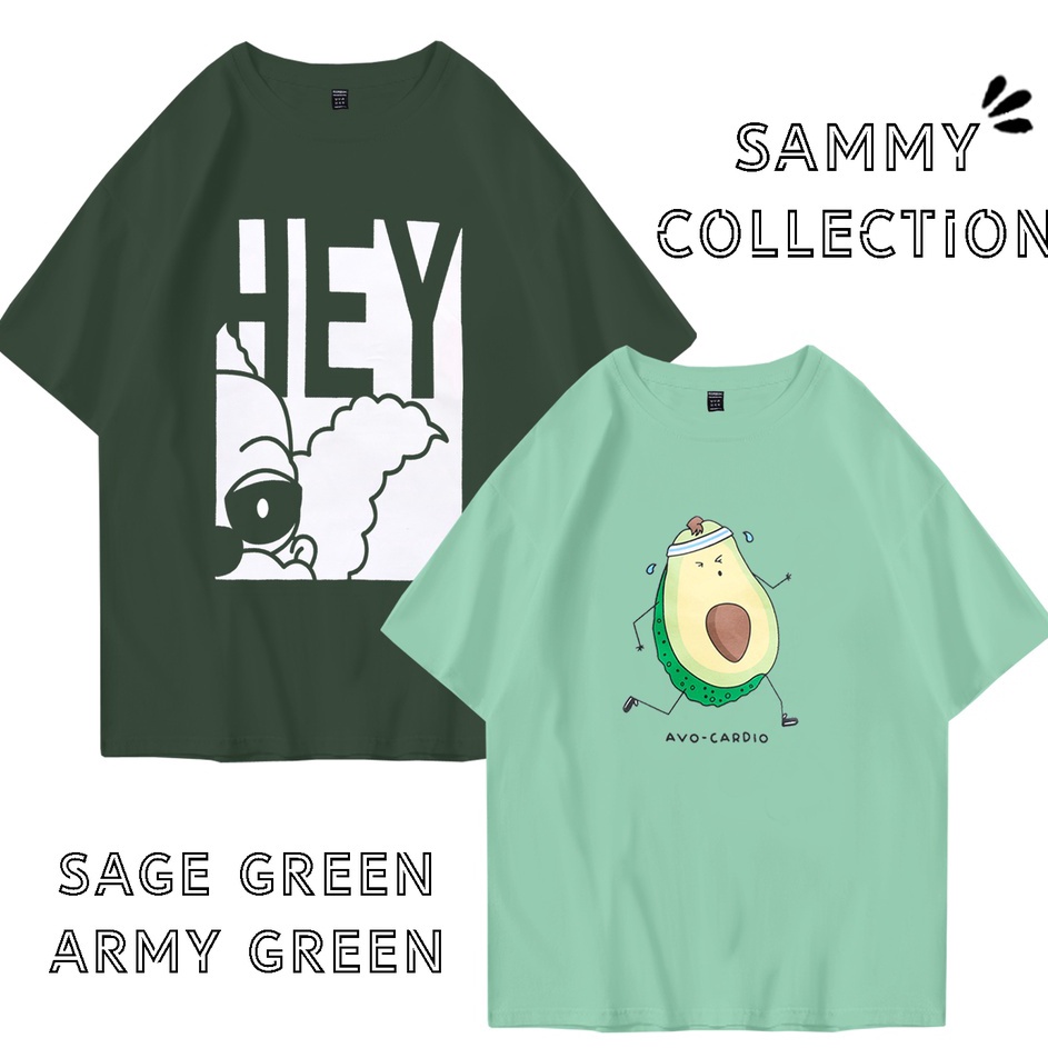 Terbaik ELLIPSESINC Kaos Oversize SAGE GREEN x ARMY GREEN