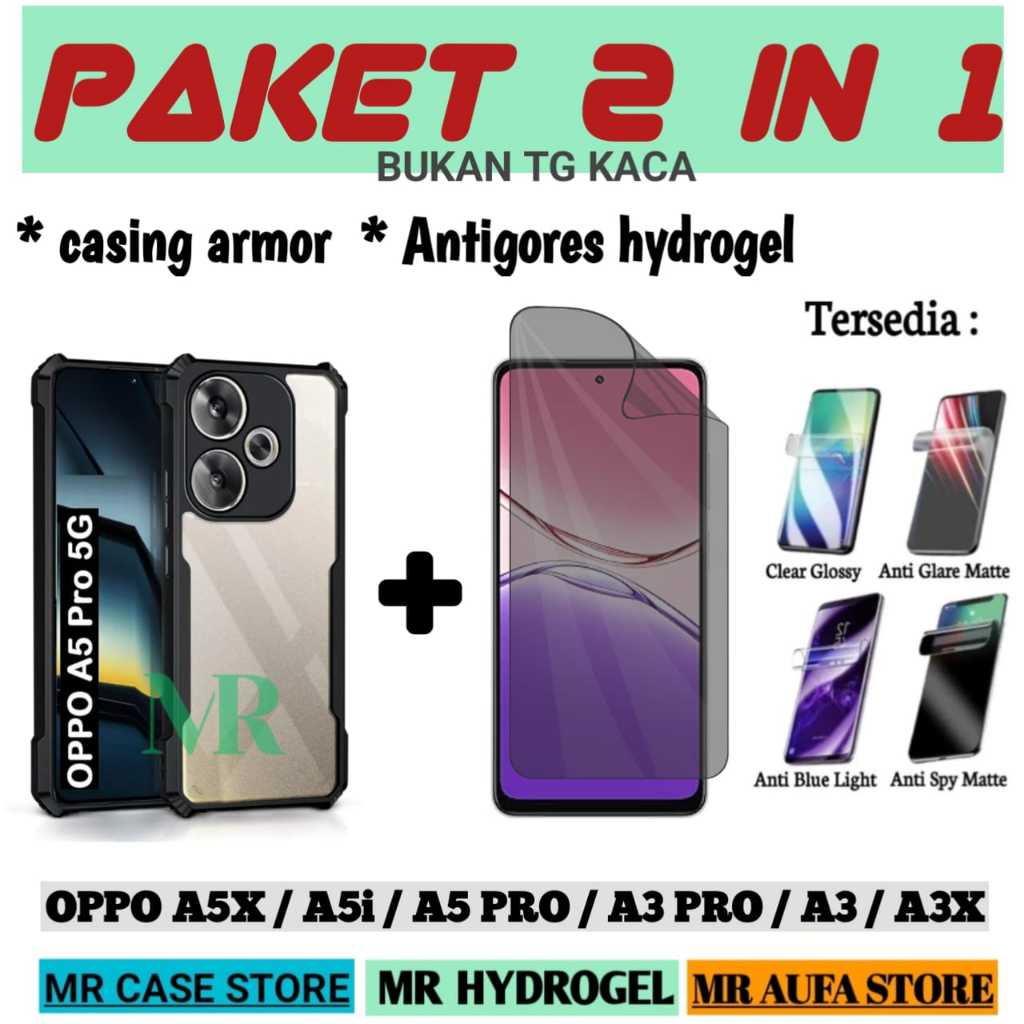 PAKET 2 IN 1 AntiGores Hydrogel + CASING FUSION XUNDD HP FOR OPPO A6 PRO / A5 / A5i / A5x / A5 PRO /