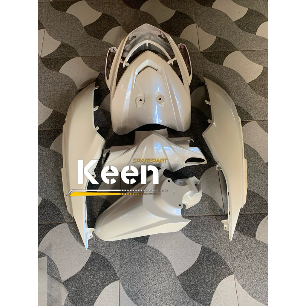 cover body full halus honda beat pop putih lembayung biru