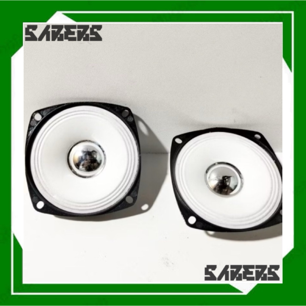SPEAKER 3" INCH 3 OHM 10 WATT KOTAK BULAT HITAM PUTIH FULL BASS FULL RANGE