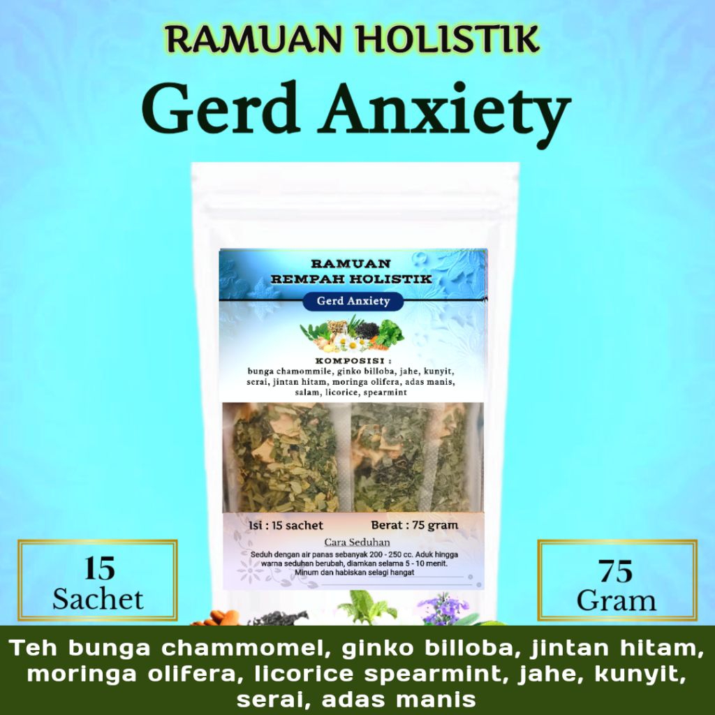 

Ramuan Holistik GERD ANXIETY & ASAM LAMBUNG TINGGI | 15 Teh Herbal Alami | Bunga Chamomile, Licorice