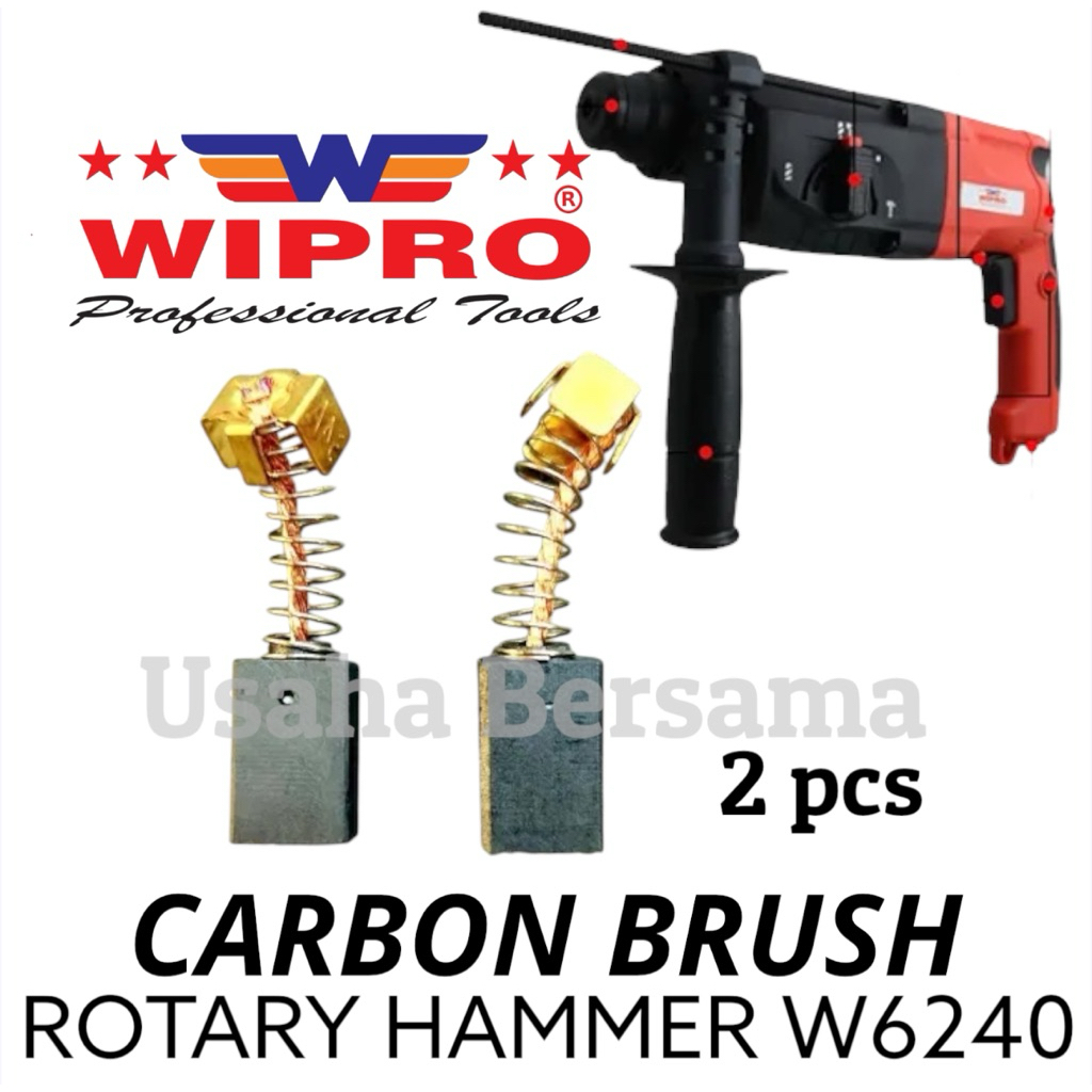 WIPRO Brostel Mesin Bor Rotary Hammer W6240 / Carbon Brush CB Bor Bobok Wipro W6240 Bostel Buster Ku
