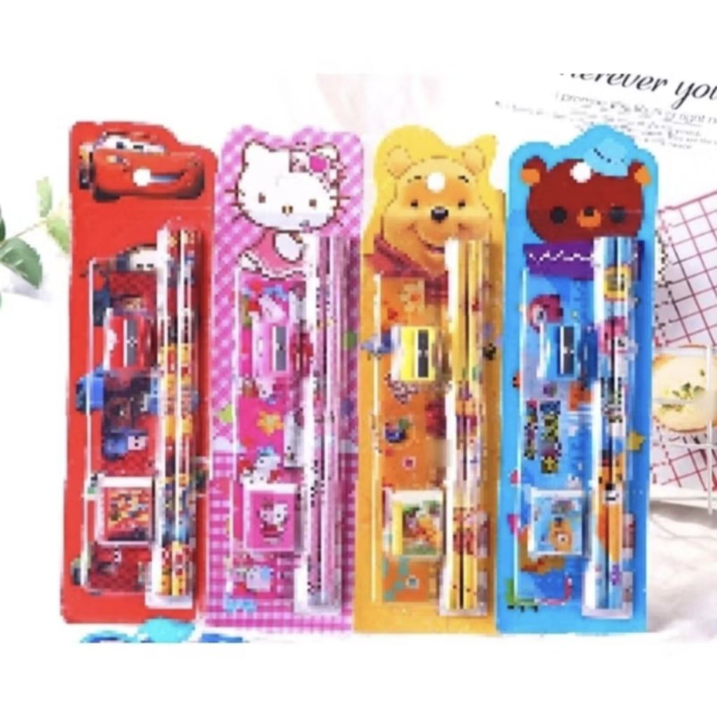 

pensil set alat tulis anak sekolah karakter lucu