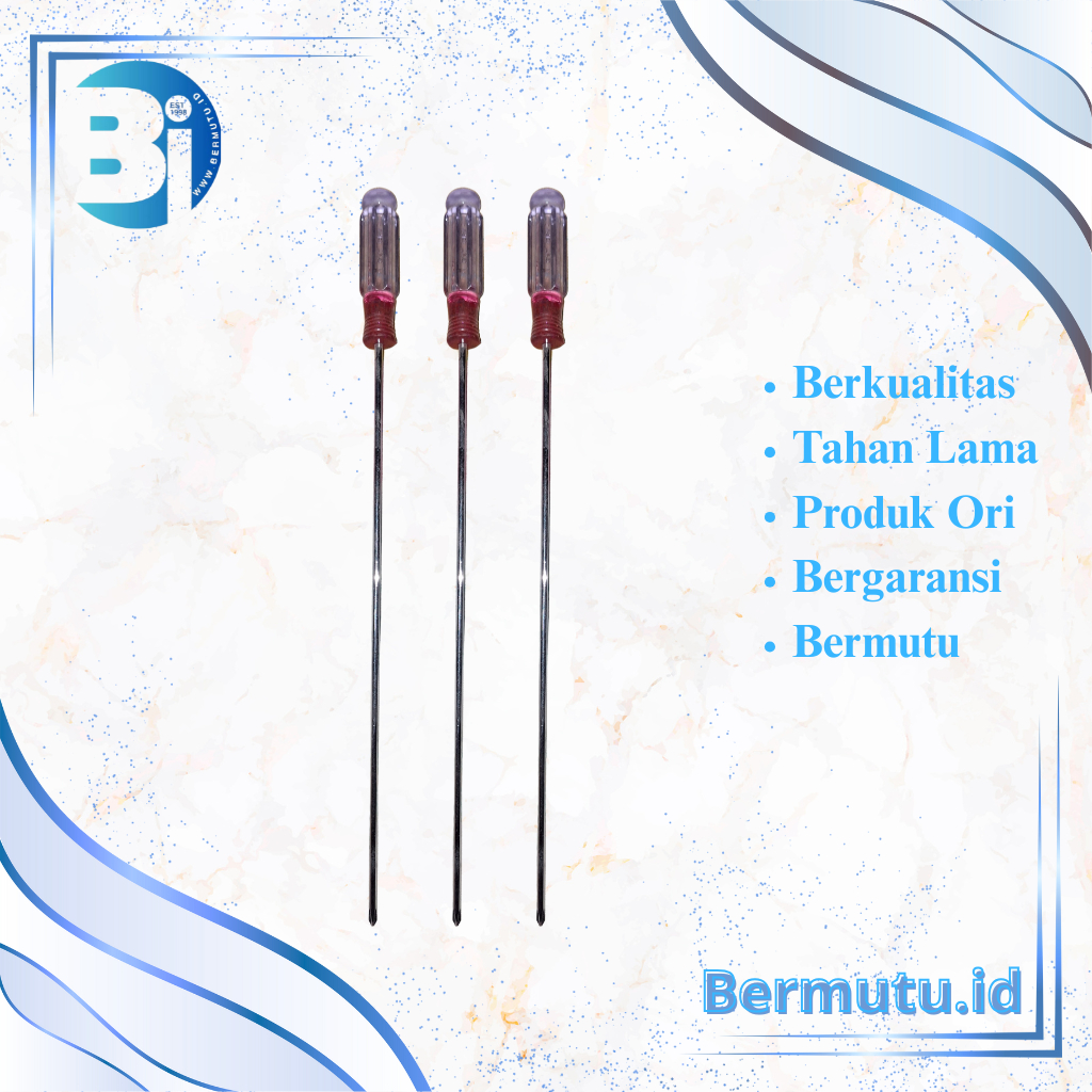 Set Obeng Panjang Presisi - Handle Transparan Premium Obeng Extra Long Professional Set - Mata Obeng