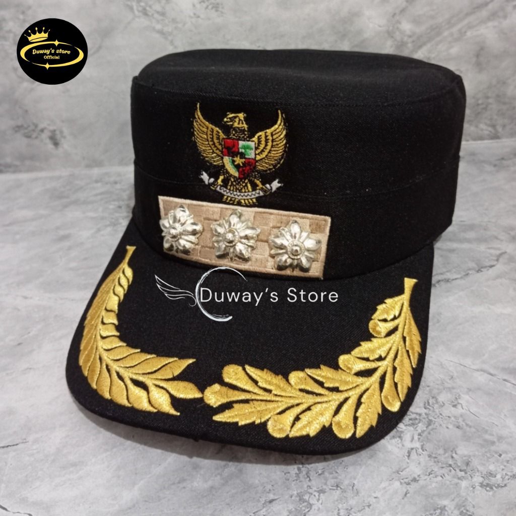 Topi Komando Camat Hitam Free Nama | Topi Camat Komando | Topi Camat | Perangkat Camat | PNS | ASN