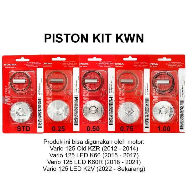 131A1-KWN-902 131A2-KWN-902 131A3-KWN-902 131A4-KWN-902 131A5-KWN-902 Piston Kit Vario 125 Old Vario